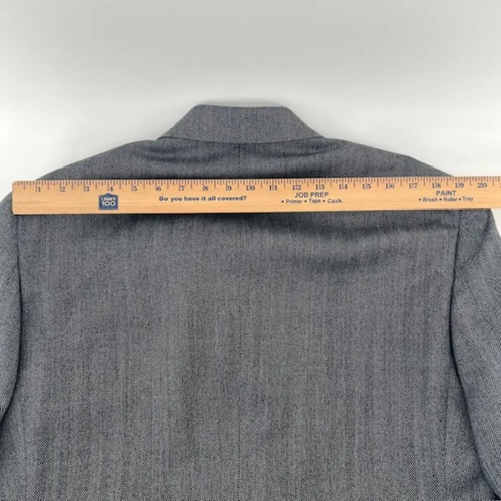 NEW Saddlebred Heritage Lambswool Sport Coat Mens 44R Gray Herringbone Blazer